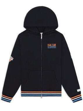 New York or Nowhere NYON Knicks Black zip UP Crossover Hoodie Small S NWT